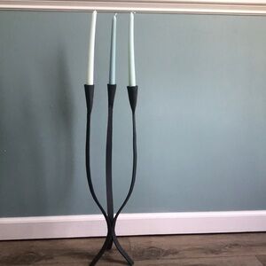 Van Keppel Green VKG Iron Triple Candlestick Holder Mid Century Modern MCM